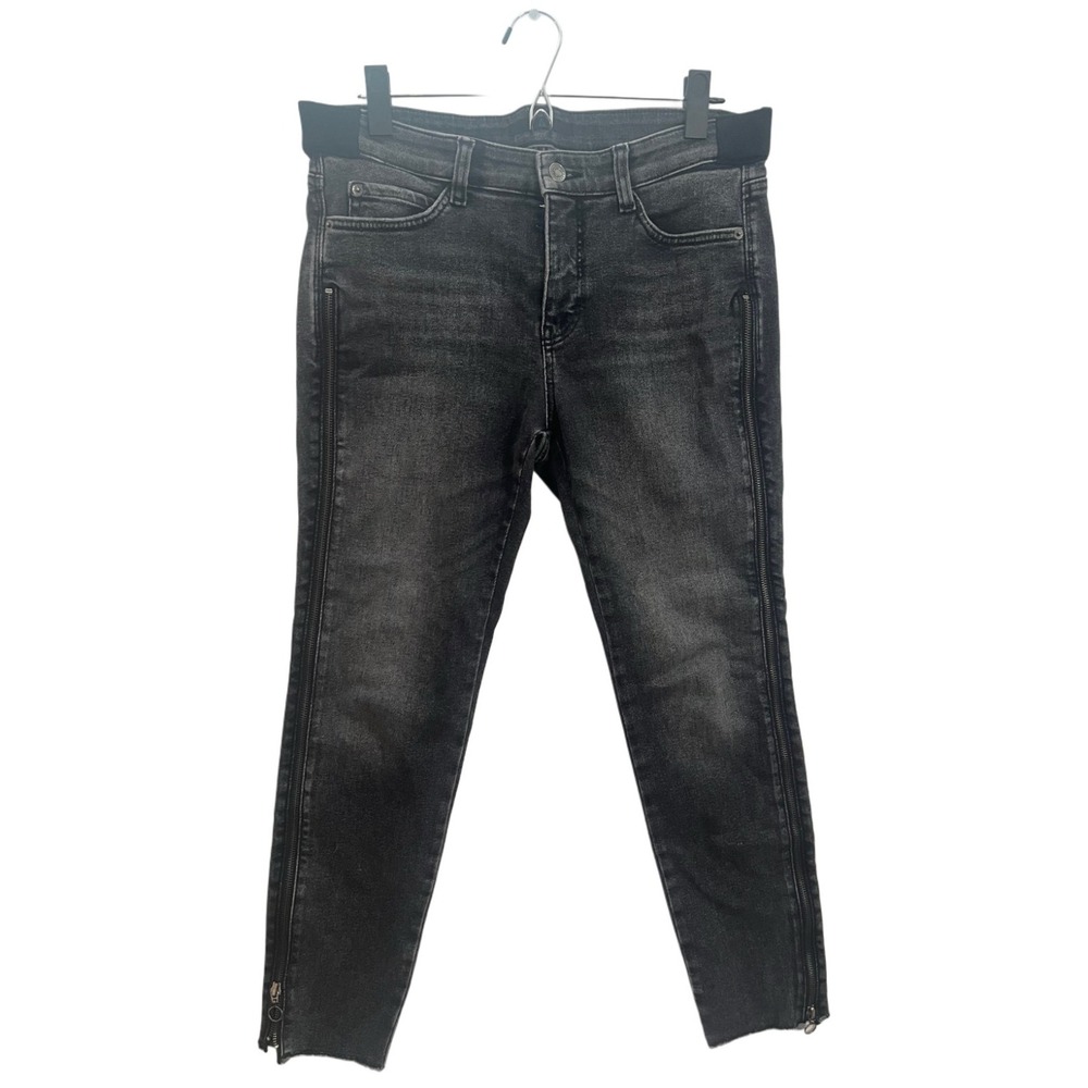 Women's Daydream Denim Jeans Black Full Side Zip 32